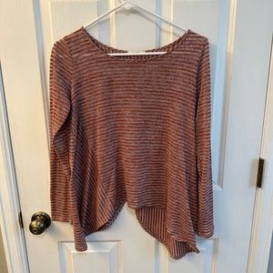 Women's MaiTai brand open back top. Size Medium. Orange and Gray stripes